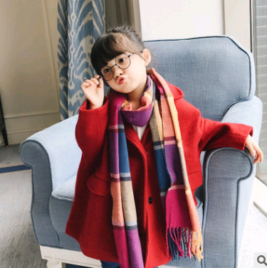 Boy, girl, scarf, bib, baby, cashmere, plaid scarf